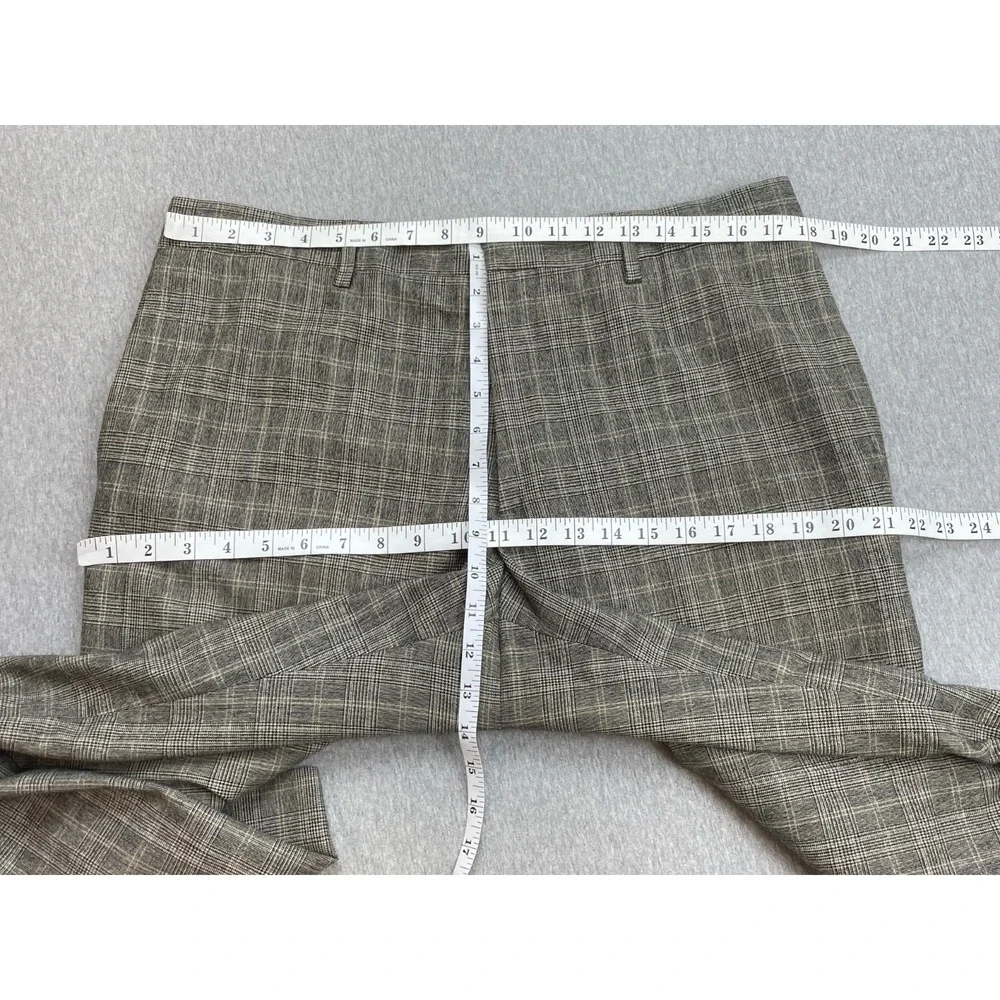 Banana Republic Pants Mens 34 x 32 Plaid Wool Blend Stretch Classic Fit Straight